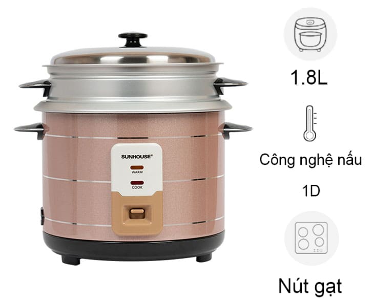 Nồi cơm nắp rời Sunhouse 1.8 lít SHD8125