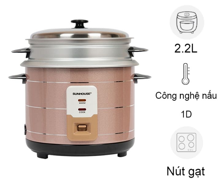 Nồi cơm nắp rời Sunhouse 2.2 lít SHD8135