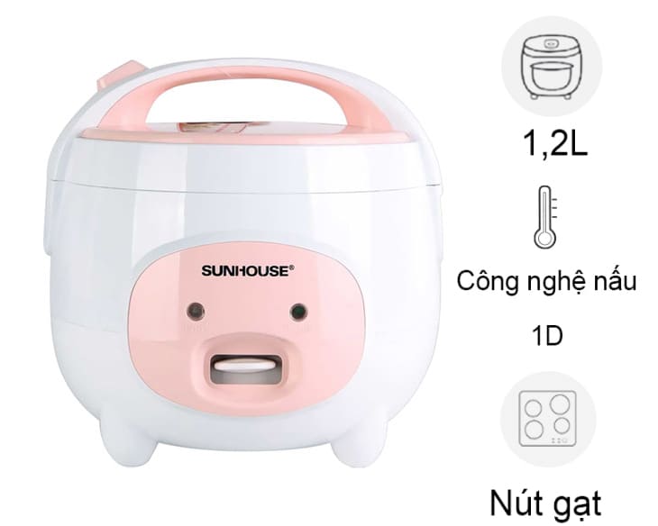 Nồi cơm nắp gài Sunhouse 1.2 lít SHD8217W