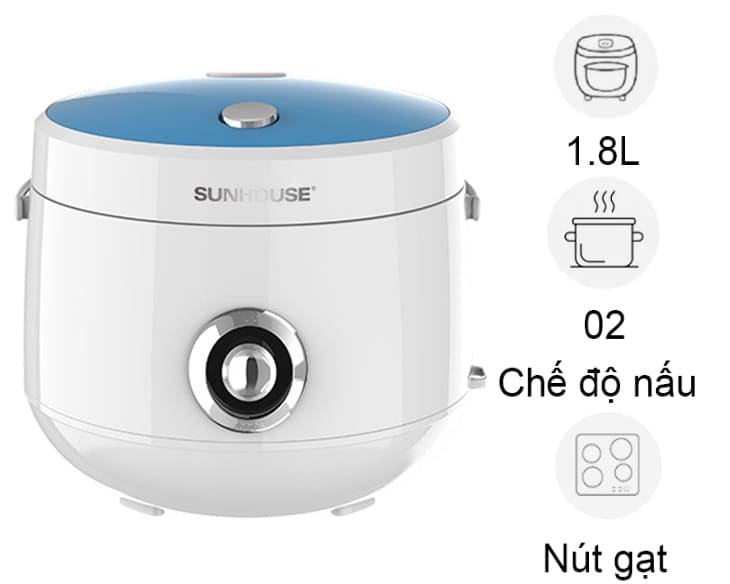 Nồi cơm nắp gài Sunhouse 1.8 lít SHD8606
