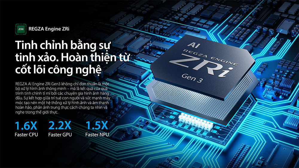 Bộ xử lý Regza Engine ZRi Tivi Mini LED Toshiba AI 4K 55 inch 55Z670RP