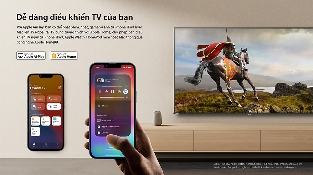 Kết nối đa dạng Tivi QLED Toshiba AI 4K 100 Inch 100Z570RP