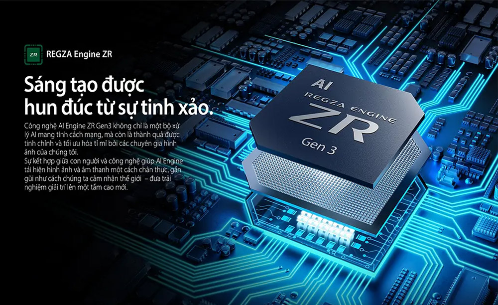 Bộ xử lý Regza Engine ZR Tivi QLED Toshiba AI 4K 43 inch 43M450RP