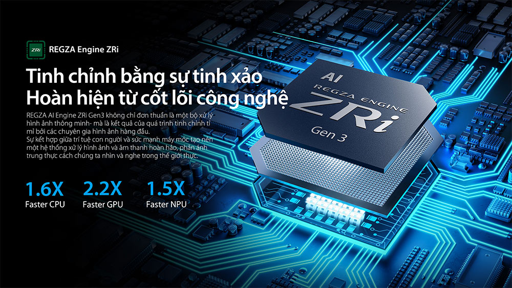 Bộ xử lý Regza Engine ZRi Tivi QLED Toshiba AI 4K 65 inch 65Z570RP