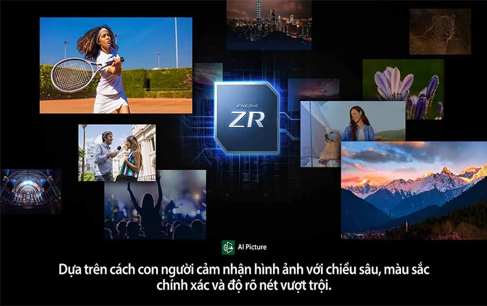 AI Picture Optimizer Tivi QLED Toshiba AI 4K 75 inch 75M450RP