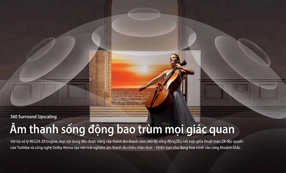 360 Surround Upscaling Tivi QLED Toshiba AI 4K 75 inch 75M450RP