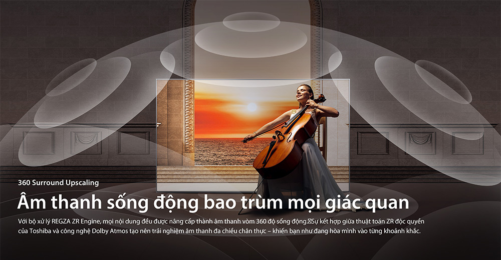 360 Surround Upscaling Tivi Toshiba AI 4K 50 inch 50C350RP