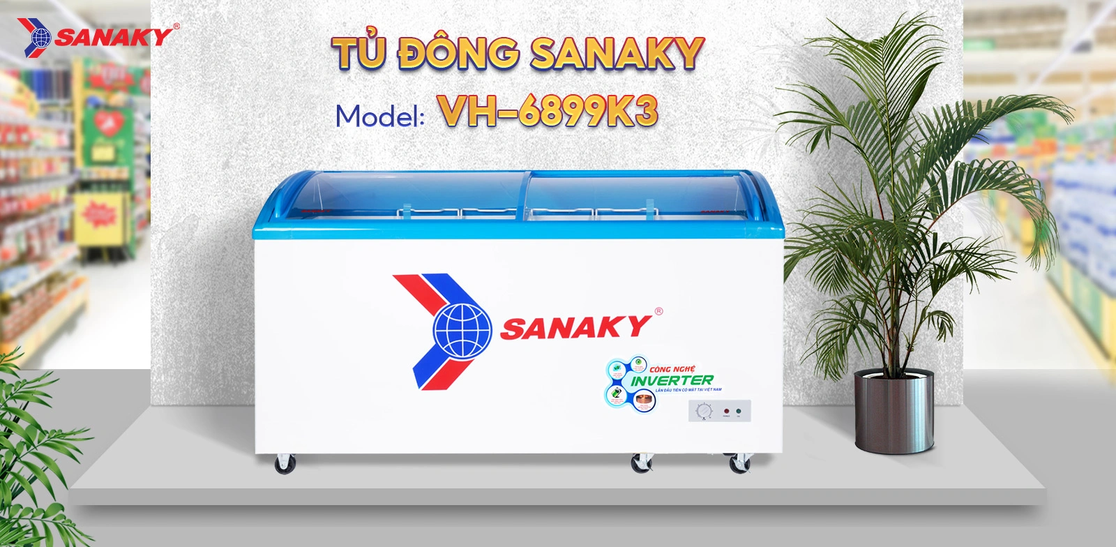 Tủ Đông Sanaky VH-6899K3 Tủ Đông Inverter Sanaky 450 Lít VH-6899K3