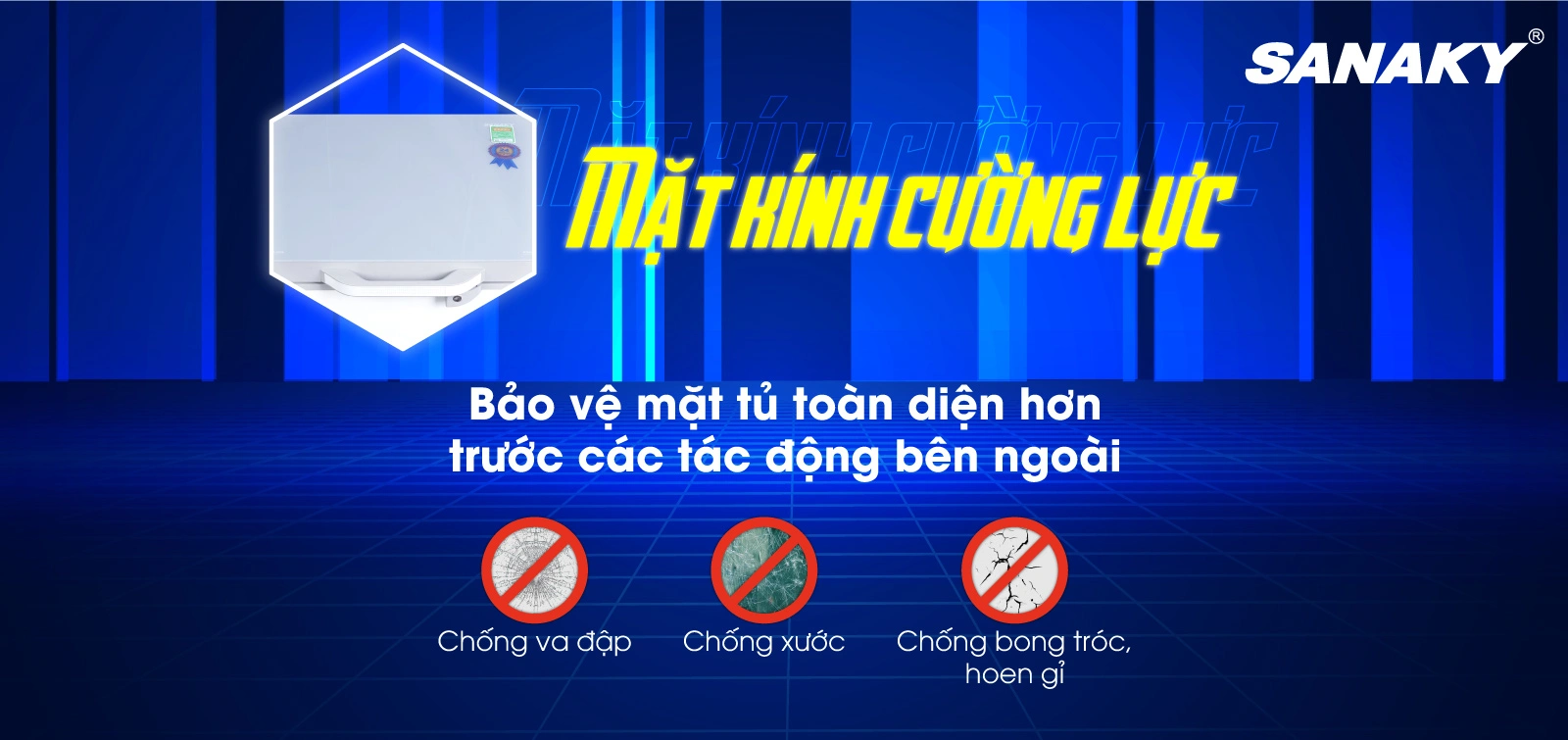 Tủ đông cánh kính cường lực bóng bẩy Tủ Đông Inverter Sanaky 761 Lít VH-8699HY4K