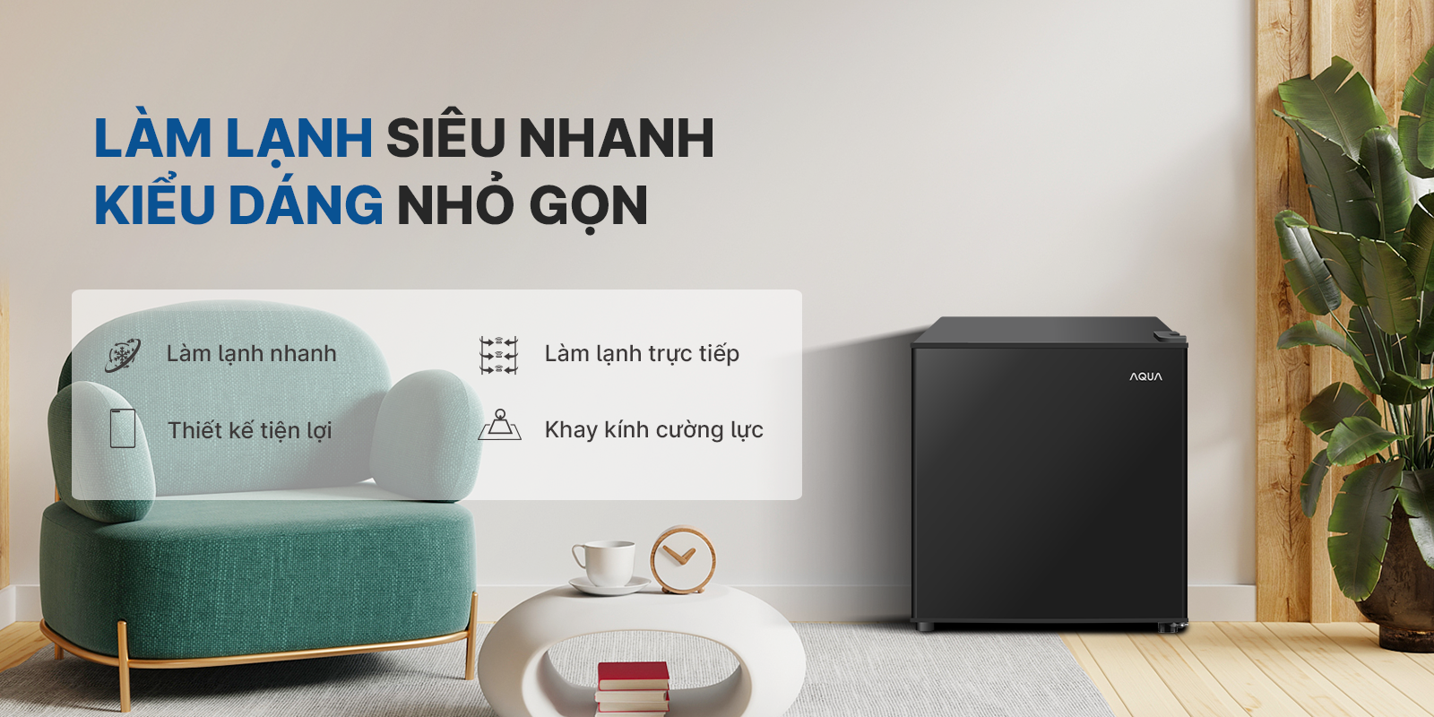 Tủ lạnh Aqua 50 lít AQR-D60FA(BS)