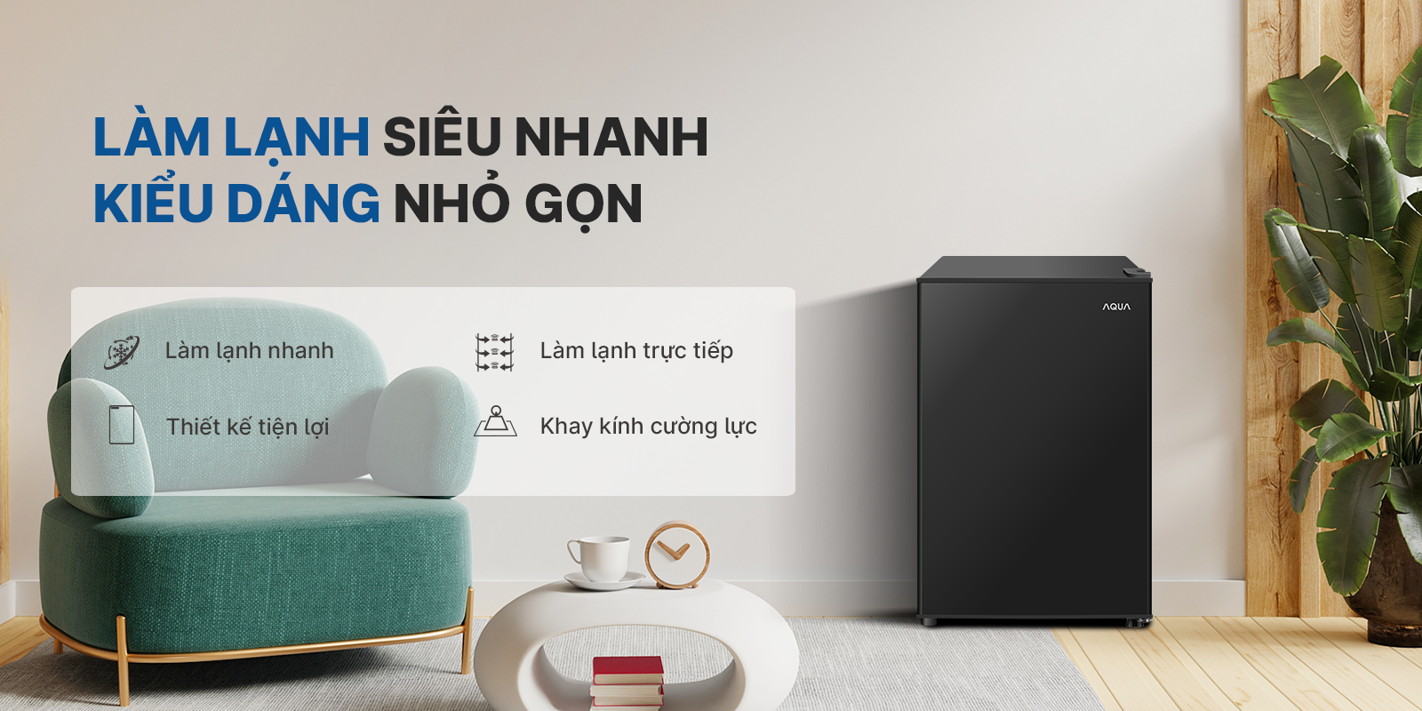 Tủ lạnh Aqua 90 lít AQR-D100FA(BS)