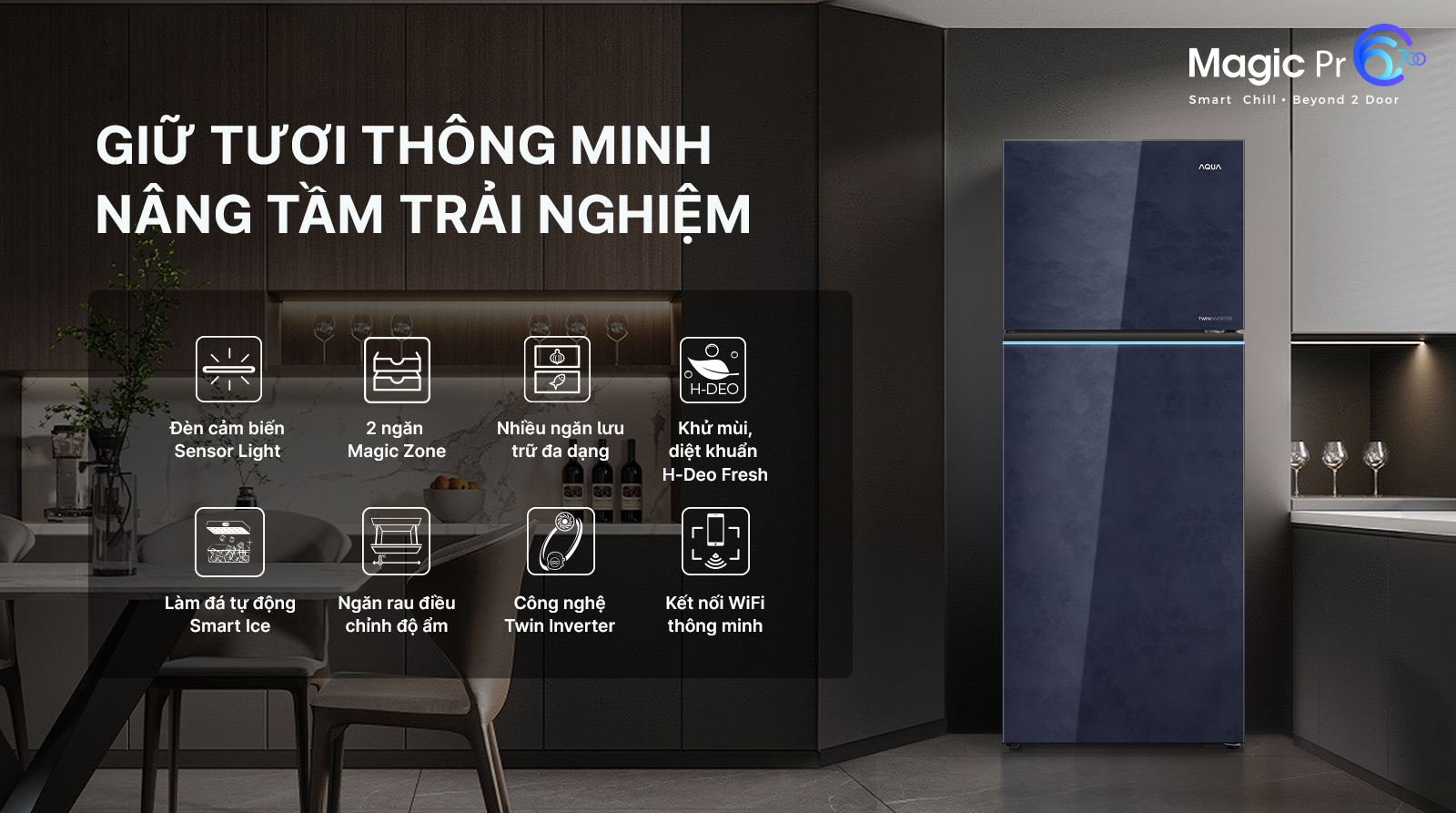 Tủ lạnh Aqua Inverter 455 lít AQR-TA518FA(GL)U1
