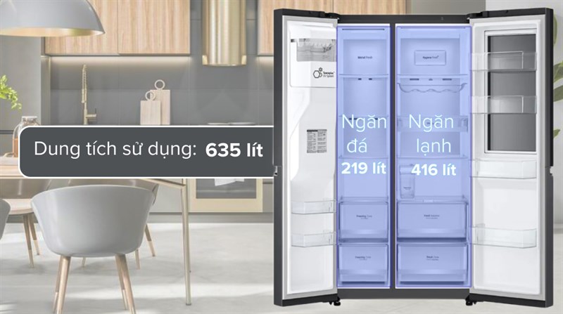 tu lanh lg inverter 635 lit side by side instaview gr g257bl 36737 1