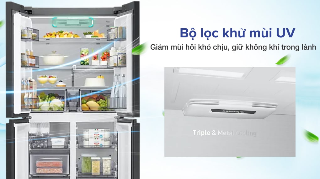 Tủ lạnh Samsung Inverter 599 lít RF60A91R177/SV - Khử mùi diệt khuẩn, đảm bảo vệ sinh với bộ lọc khử mùi UV
