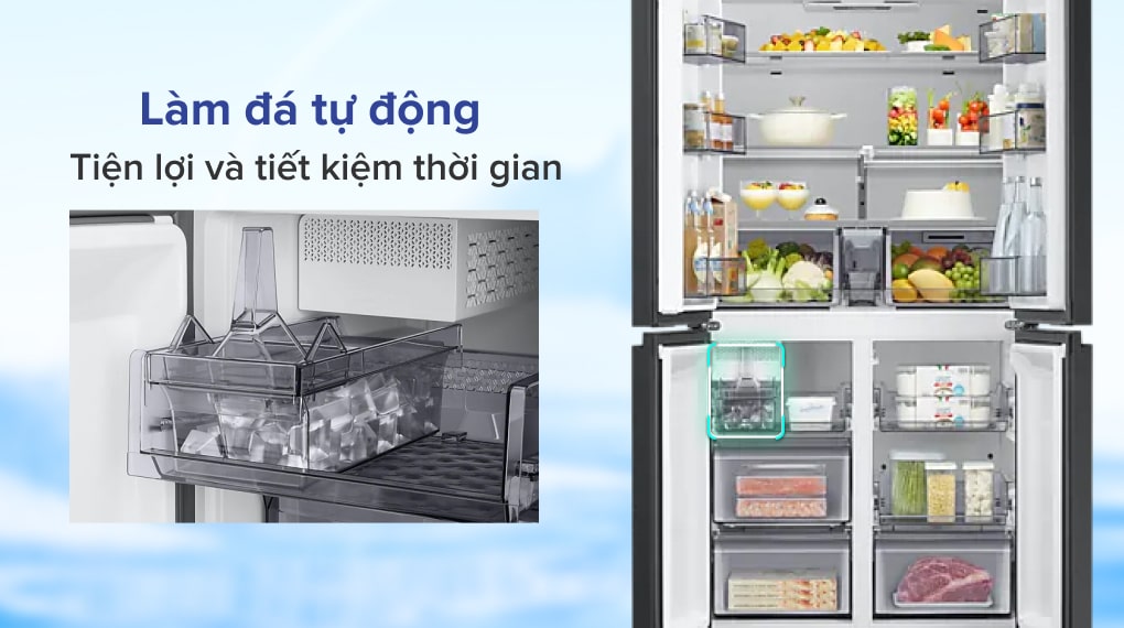 Tủ lạnh Samsung Inverter 599 lít RF60A91R177/SV - Tiện lợi và tiết kiệm thời gian hơn với tiện ích làm đá tự động