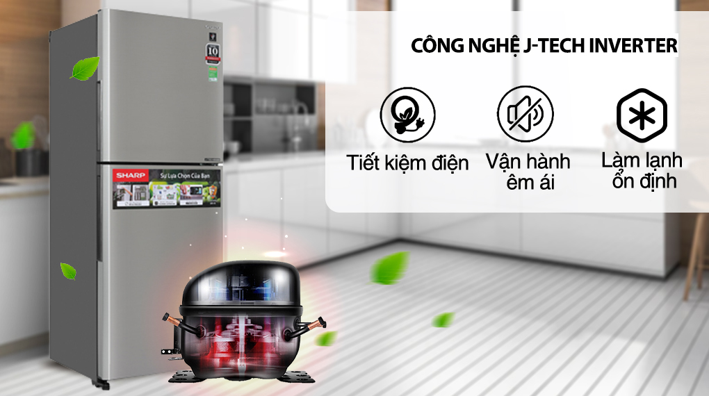 Tủ lạnh Sharp Inverter 330 lít SJ-XP352AE-SL - Inverter Tủ lạnh Sharp Inverter 330 lít SJ-XP352AE-SL - Inverter