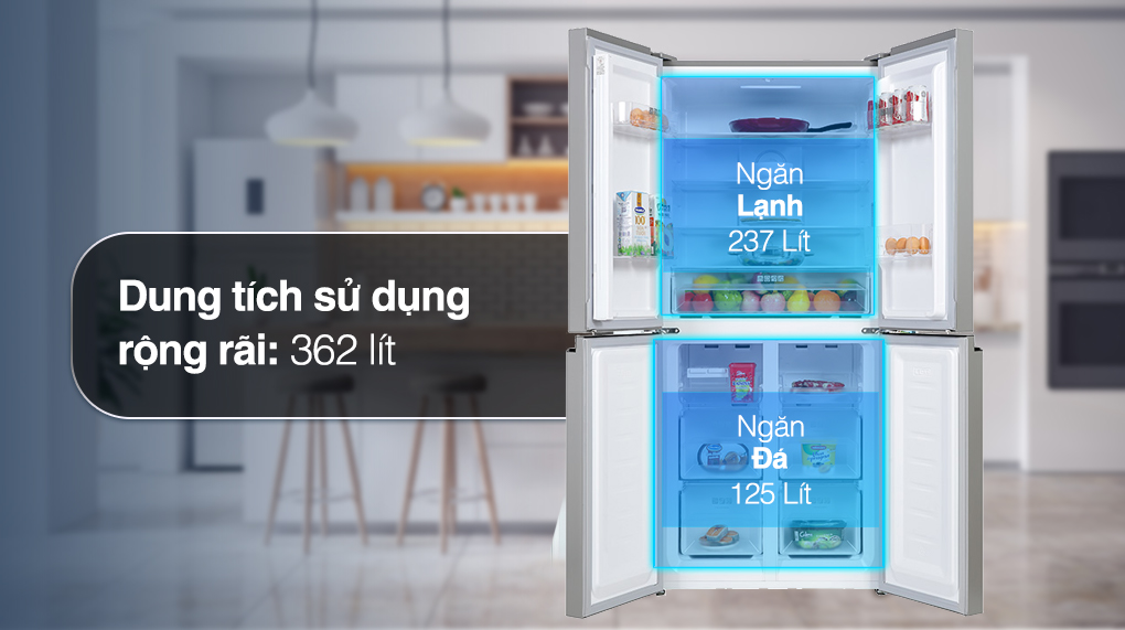 Tủ lạnh Sharp Inverter 362 Lít SJ-FX420VG-BK - Dung tích Tủ lạnh Sharp Inverter 362 Lít SJ-FX420VG-BK - Dung tích