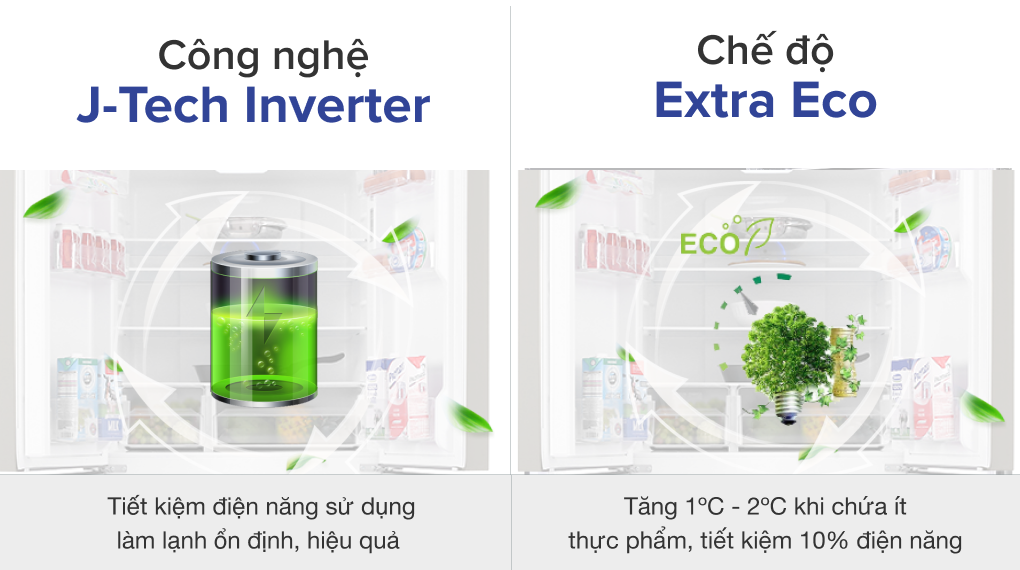 Tủ lạnh Sharp Inverter 401 lít SJ-FXP480VG-CH - Công Nghệ J-Tech Inverter và Eco Tủ lạnh Sharp Inverter 401 lít SJ-FXP480VG-CH - Công Nghệ J-Tech Inverter và Eco
