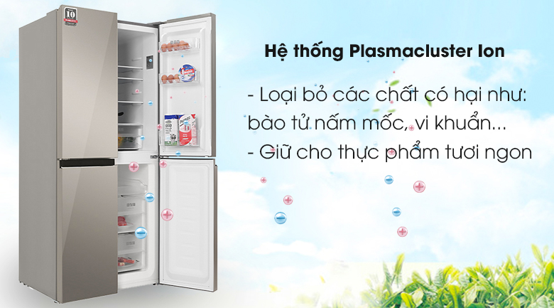 Tủ lạnh Sharp Inverter 401 lít SJ-FXP480VG-CH - công nghệ plasmacluster Tủ lạnh Sharp Inverter 401 lít SJ-FXP480VG-CH - công nghệ plasmacluster