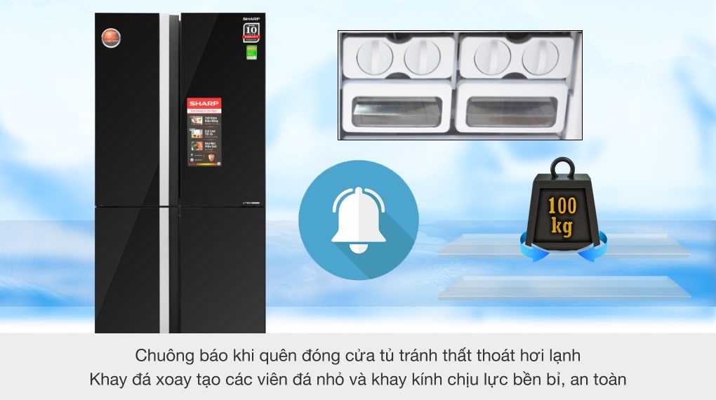 Tủ lạnh Sharp Inverter 605 lít SJ-FX688VG-BK Mẫu 2019 - Khay kính chịu lực bền bỉ Tủ lạnh Sharp Inverter 605 lít SJ-FX688VG-BK Mẫu 2019 - Khay kính chịu lực bền bỉ