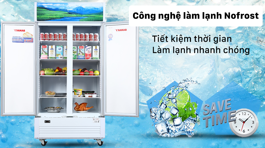 Tủ Mát Sanaky 800 lít TM.VH1009HP - Công nghệ Nofrost