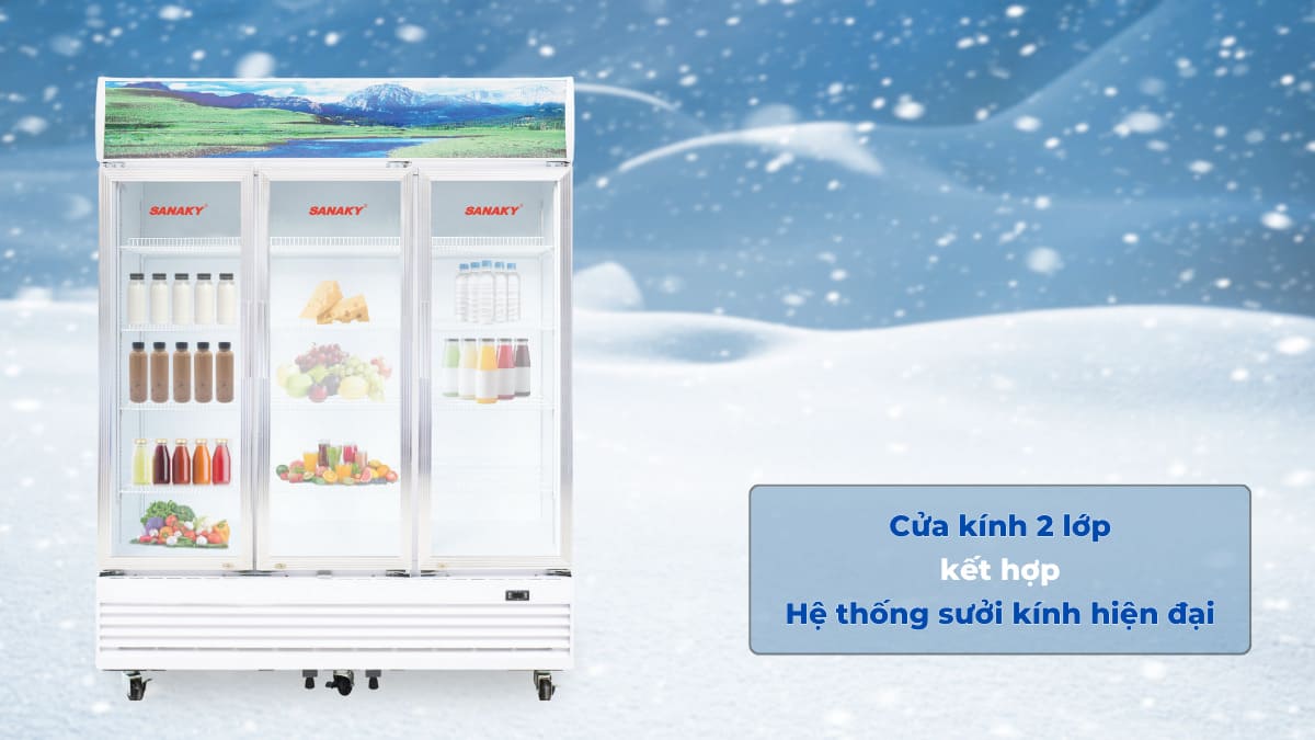 tu-mat-sanaky-inverter-1400-lit-vh-1520hp3-53749-1 Cửa tủ kính chịu lực 2 lớp kết hợp hệ thống sưởi chống đọng sương