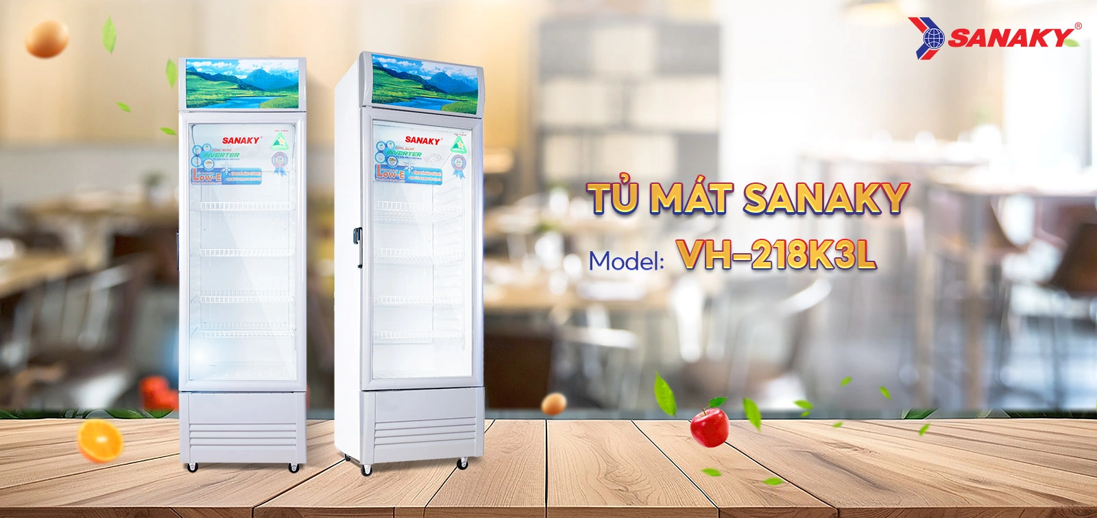 Tủ mát Sanaky Inverter 170 lít VH-218K3L