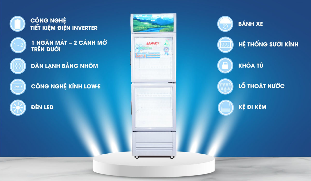 Tủ Mát Sanaky Inverter 200 Lít VH-258W3L