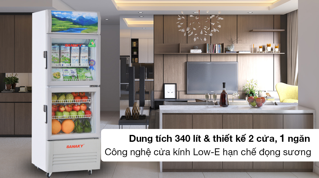Tủ Mát Sanaky Inverter 340 lít VH-408W3L - Dung tích 340 lít, thiết kế 2 cửa, 2 ngăn với công nghệ cửa kính Low-E chống đọng sương Tủ Mát Sanaky Inverter 340 lít VH-408W3L - Dung tích 340 lít, thiết kế 2 cửa, 2 ngăn với công nghệ cửa kính Low-E chống đọng sương