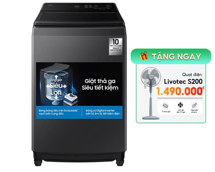 Máy Giặt Samsung Inverter 17 kg WA40F17E7CSV
