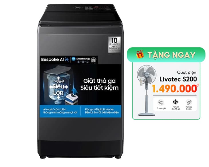 Máy Giặt Samsung Inverter AI 15 kg WA80F15S5CSV