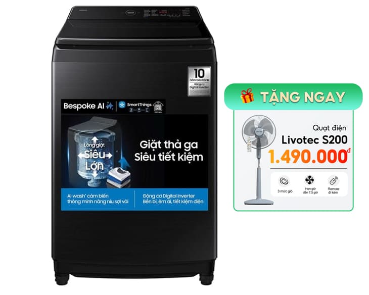 Máy Giặt Samsung Inverter AI 21 kg WA80F21B9BSV