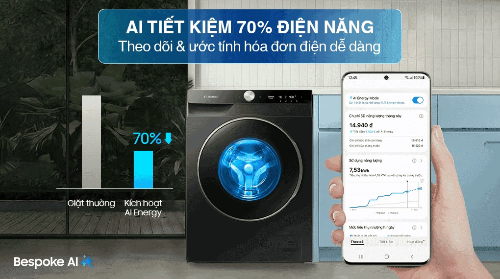 Máy giặt Samsung Inverter 10 kg WW10DG6U34LBSV